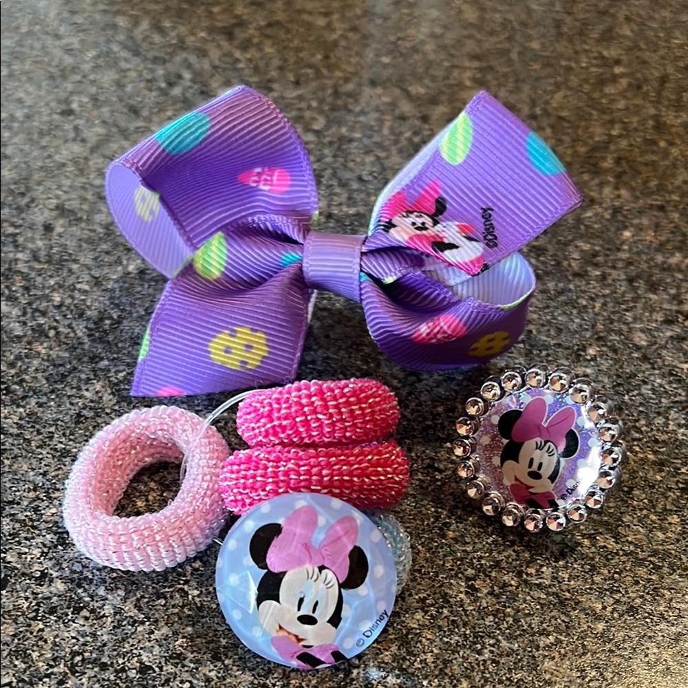 🌻 Disney Minnie hair accessories bundle NWOT